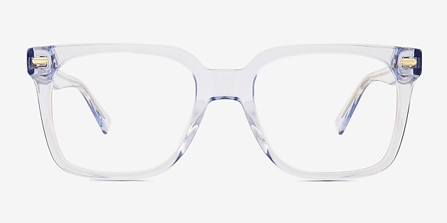 Linden Clear Blue Alternative MaterialsEyeglass Frames from EyeBuyDirect, Front View