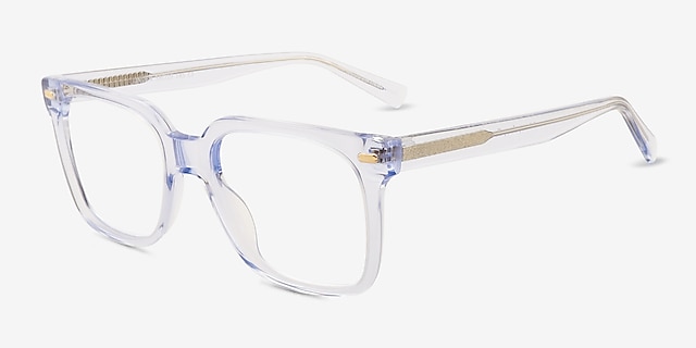 Linden Clear Blue Alternative MaterialsEyeglass Frames from EyeBuyDirect, Angle View