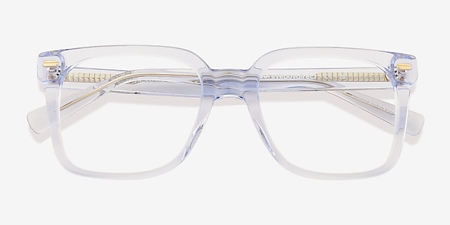Linden Clear Blue Alternative MaterialsEyeglass Frames from EyeBuyDirect, Closed View