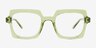 Walnut Clear Green Matériaux biosourcésMontures de lunettes de vue d'EyeBuyDirect, Vue de Face