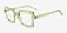 Walnut Clear Green Matériaux biosourcésMontures de lunettes de vue d'EyeBuyDirect, Vue d'Angle