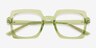 Walnut Clear Green Matériaux biosourcésMontures de lunettes de vue d'EyeBuyDirect, Vue Rapprochée