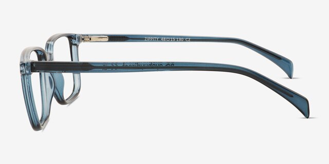 Zippity Teal PlasticEyeglass Frames from EyeBuyDirect, Side View