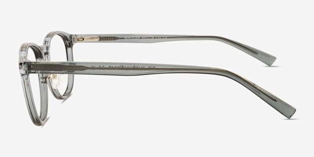 Whoosh Gray Green PlasticEyeglass Frames from EyeBuyDirect, Side View
