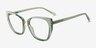 Lovelace Green Alternative MaterialsEyeglass Frames from EyeBuyDirect, Angle View