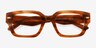 Hawke Striped Brown Matériaux biosourcésMontures de lunettes de vue d'EyeBuyDirect, Vue Rapprochée