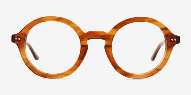 Grant Striped Brown Alternative MaterialsEyeglass Frames from EyeBuyDirect, Front View