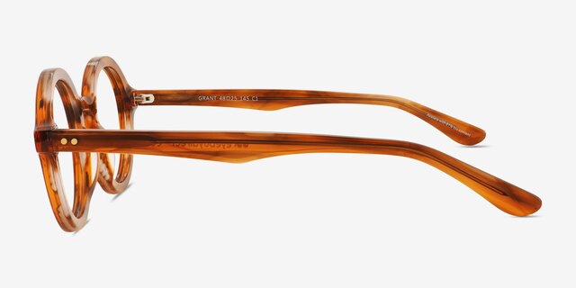 Grant Striped Brown Alternative MaterialsEyeglass Frames from EyeBuyDirect, Side View