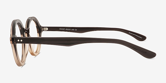 Grant Gray Brown Alternative MaterialsEyeglass Frames from EyeBuyDirect, Side View