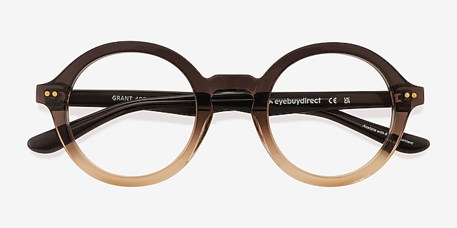 Grant Gray Brown Alternative MaterialsEyeglass Frames from EyeBuyDirect, Closed View
