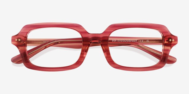 Reid Striped Purple Alternative MaterialsEyeglass Frames from EyeBuyDirect, Closed View