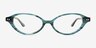 Burke Striped Teal Alternative MaterialsEyeglass Frames from EyeBuyDirect, Front View