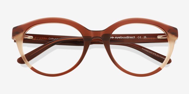 Caruso Brown Alternative MaterialsEyeglass Frames from EyeBuyDirect, Closed View