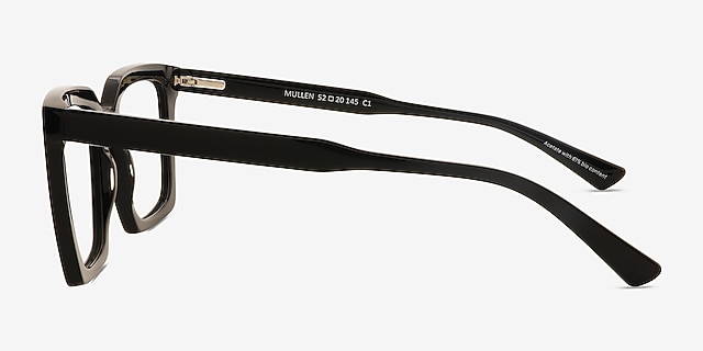 Mullen Black Alternative MaterialsEyeglass Frames from EyeBuyDirect, Side View