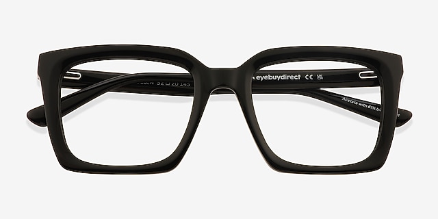 Mullen Black Alternative MaterialsEyeglass Frames from EyeBuyDirect, Closed View