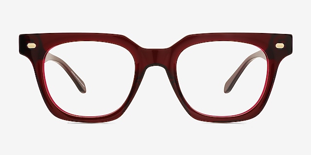 Winthrop Red Alternative MaterialsEyeglass Frames from EyeBuyDirect, Front View