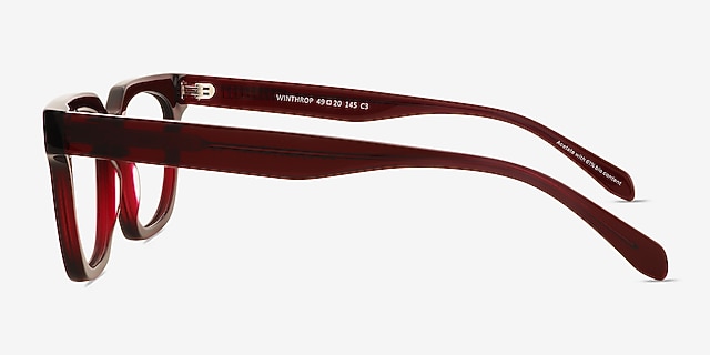 Winthrop Red Alternative MaterialsEyeglass Frames from EyeBuyDirect, Side View