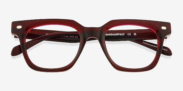 Winthrop Red Alternative MaterialsEyeglass Frames from EyeBuyDirect, Closed View