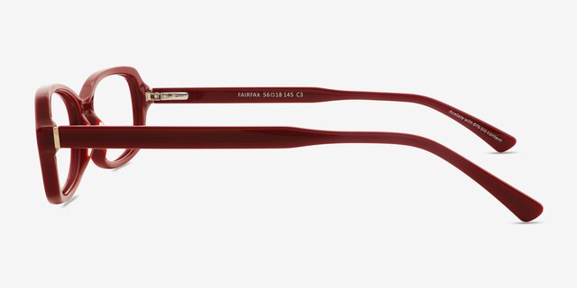 Fairfax Red Alternative MaterialsEyeglass Frames from EyeBuyDirect, Side View