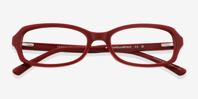 Fairfax Red Alternative MaterialsEyeglass Frames from EyeBuyDirect, Closed View