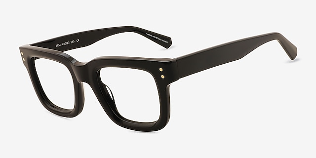 Jam Black Alternative MaterialsEyeglass Frames from EyeBuyDirect, Angle View