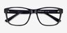 Aaron Noir PlastiqueMontures de lunettes de vue d'EyeBuyDirect, Vue Rapprochée