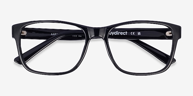 Aaron Black PlasticEyeglass Frames from EyeBuyDirect, Closed View