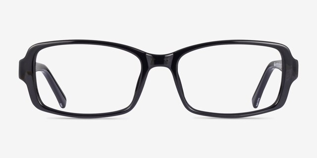 Aden Black PlasticEyeglass Frames from EyeBuyDirect, Front View