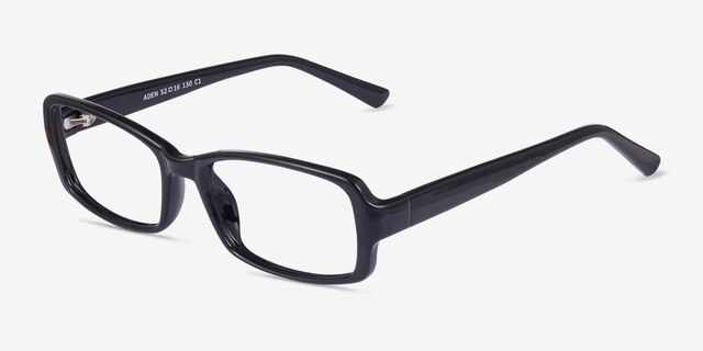 Aden Black PlasticEyeglass Frames from EyeBuyDirect, Angle View