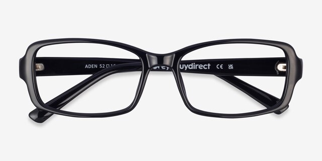 Aden Black PlasticEyeglass Frames from EyeBuyDirect, Closed View