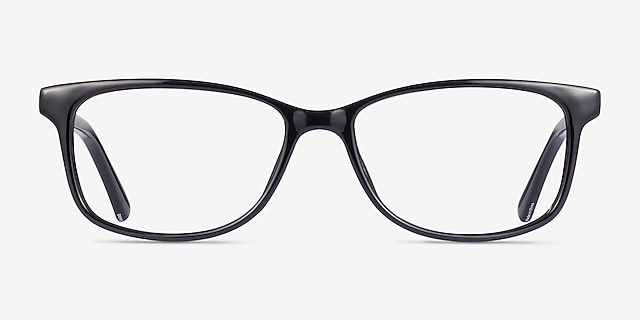 Abbie Black PlasticEyeglass Frames from EyeBuyDirect, Front View