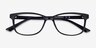 Abbie Noir PlastiqueMontures de lunettes de vue d'EyeBuyDirect, Vue Rapprochée