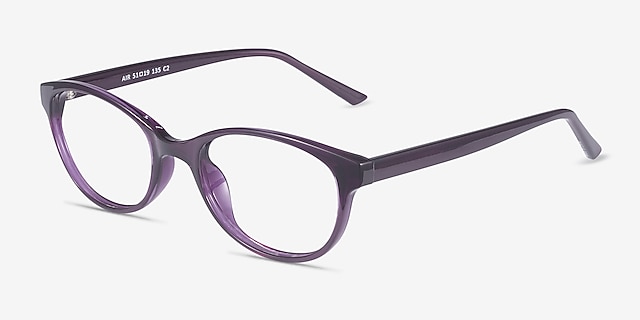 Air Purple PlasticEyeglass Frames from EyeBuyDirect, Angle View