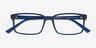 Apex Bleu PlastiqueMontures de lunettes de vue d'EyeBuyDirect, Vue Rapprochée