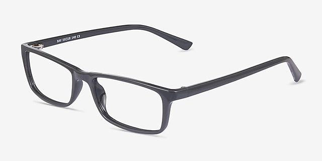 Bay Gray PlasticEyeglass Frames from EyeBuyDirect, Angle View