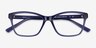 Marlowe Bleu PlastiqueMontures de lunettes de vue d'EyeBuyDirect, Vue Rapprochée