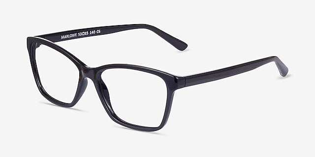 Marlowe Black PlasticEyeglass Frames from EyeBuyDirect, Angle View