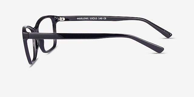 Marlowe Black PlasticEyeglass Frames from EyeBuyDirect, Side View