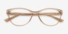 Camille Clear Brown PlastiqueMontures de lunettes de vue d'EyeBuyDirect, Vue Rapprochée