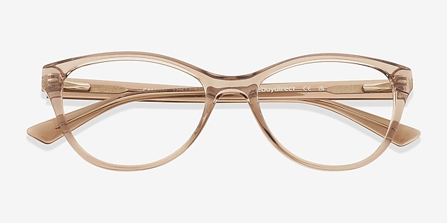 Camille Clear Brown PlasticEyeglass Frames from EyeBuyDirect, Closed View