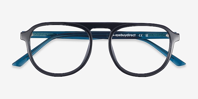 Brooklyn Black PlasticEyeglass Frames from EyeBuyDirect, Closed View