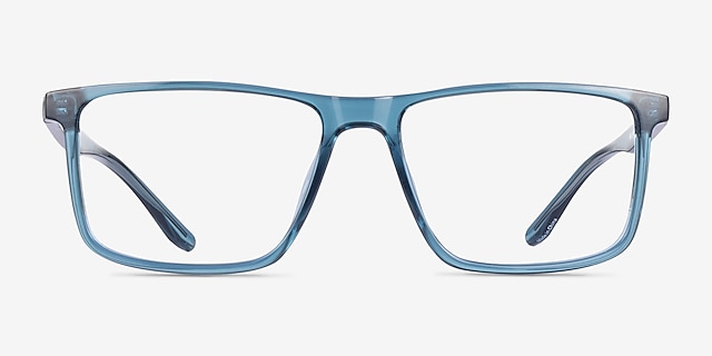 Corin Blue PlasticEyeglass Frames from EyeBuyDirect, Front View