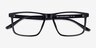 Corin Noir PlastiqueMontures de lunettes de vue d'EyeBuyDirect, Vue Rapprochée