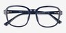 Danni Bleu PlastiqueMontures de lunettes de vue d'EyeBuyDirect, Vue Rapprochée