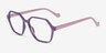 Drew Violet PlastiqueMontures de lunettes de vue d'EyeBuyDirect, Vue d'Angle