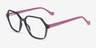Drew Noir PlastiqueMontures de lunettes de vue d'EyeBuyDirect, Vue d'Angle