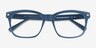 Eddie Bleu PlastiqueMontures de lunettes de vue d'EyeBuyDirect, Vue Rapprochée