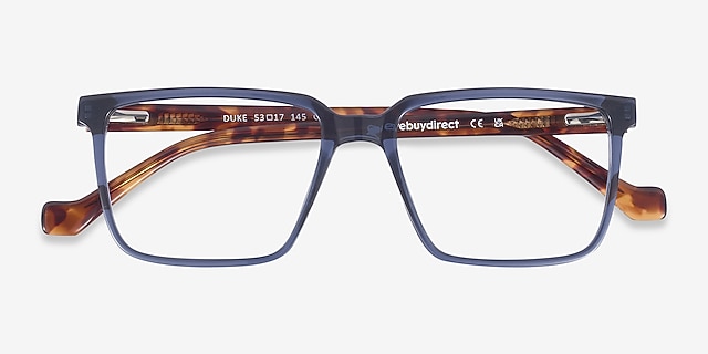 Duke Blue PlasticEyeglass Frames from EyeBuyDirect, Closed View