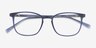 Eric Bleu PlastiqueMontures de lunettes de vue d'EyeBuyDirect, Vue Rapprochée