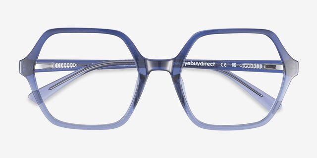 Emerson Gradient Blue PlasticEyeglass Frames from EyeBuyDirect, Closed View